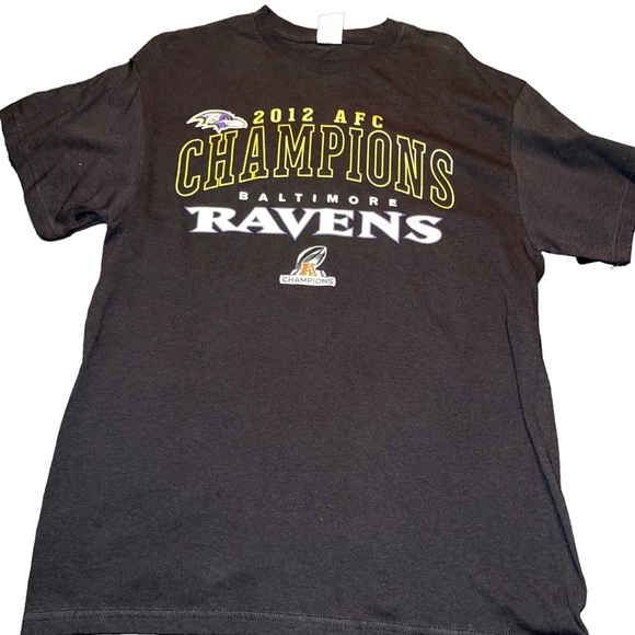 NWT Baltimore Ravens 2012 AFC Champions T-Shirt Men’s Size Large Black - Picture 1 of 5